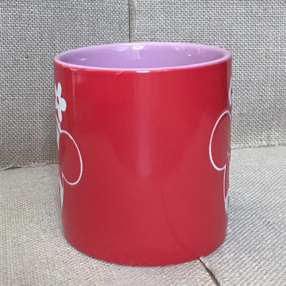 Disney Store Red Pink Minnie Mouse Mug Cup Large Whimsical Fun Disneyana - Picture 2 of 7